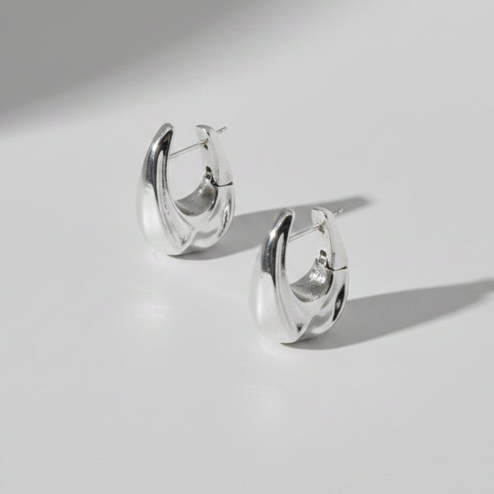 Khaite Silver Olivia Small Hoop Earrings Palladium-Plated Brass